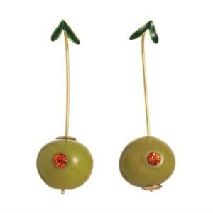 New! Gold Olive Drop Earrings (1007) NWOT